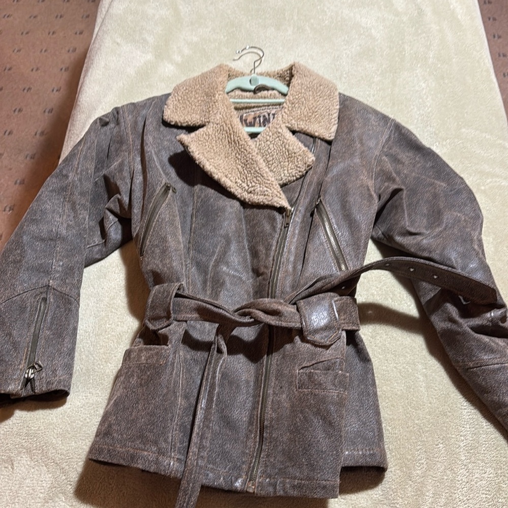 Brown Leather coat (WINLIT)